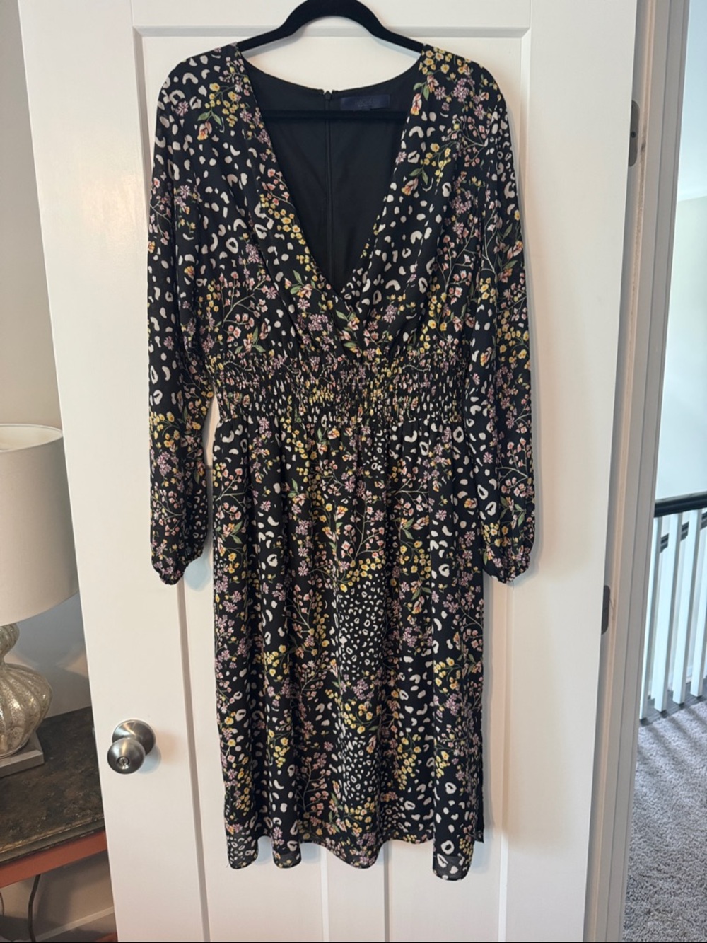 Rachel Roy Floral Long Sleeve V-Neck Dress